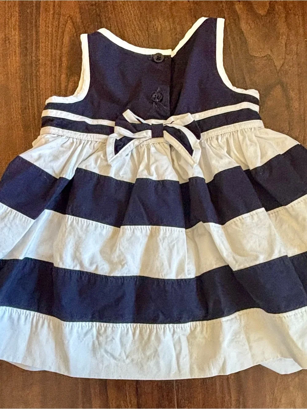 GAP Navy and White Striped Sleeveless Dress